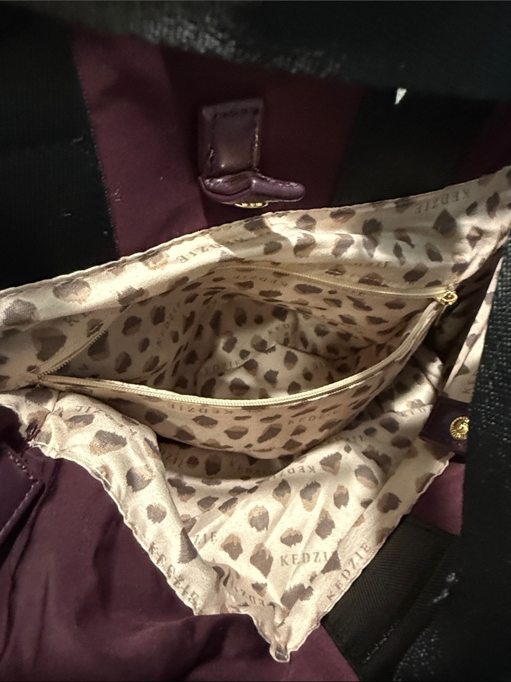 Kedzie Quilted Tote in Plum - Picture 6 of 6